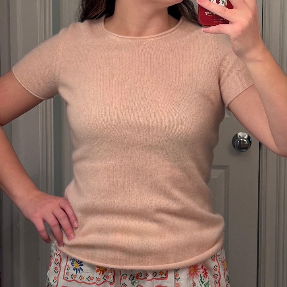 NWT Saks Fifth Ave Cashmere Short Sleeve Sweater
